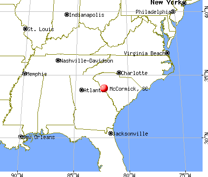 McCormick, South Carolina map