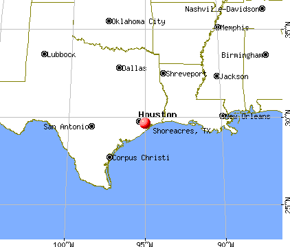 Shoreacres, Texas map