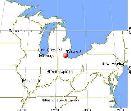 Luna Pier, Michigan map