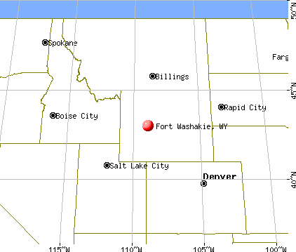 Fort Washakie, Wyoming map