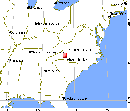 Hildebran, North Carolina map