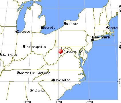 Parsons, West Virginia map