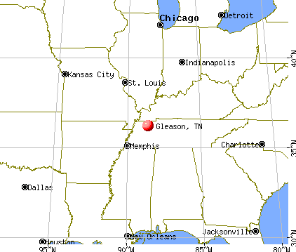 Gleason, Tennessee map