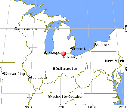 Pioneer, Ohio map