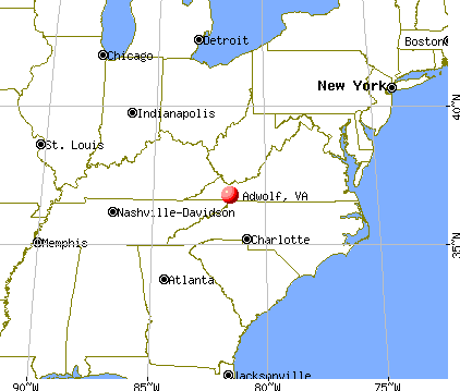 Adwolf, Virginia map
