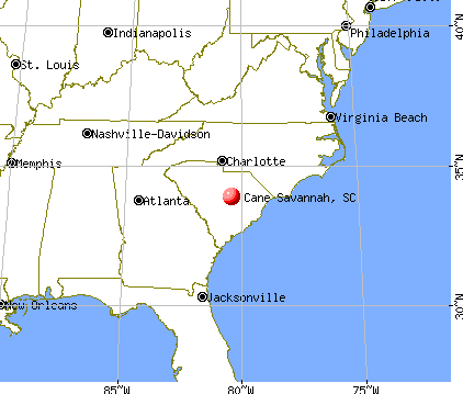 Cane Savannah, South Carolina map