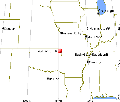 Copeland, Oklahoma map