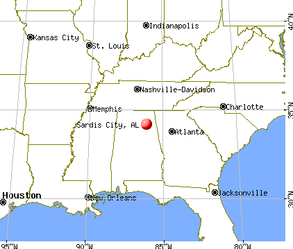 Sardis City, Alabama map