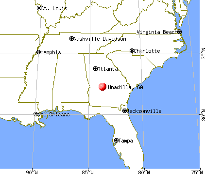 Unadilla, Georgia map
