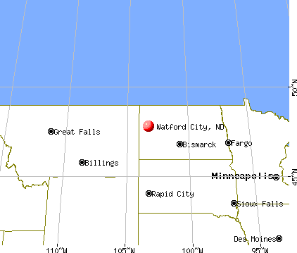Watford City, North Dakota map