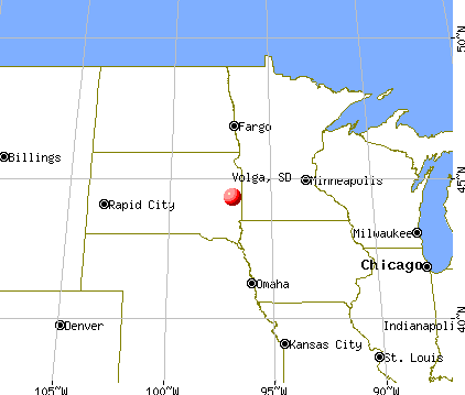 Volga, South Dakota map