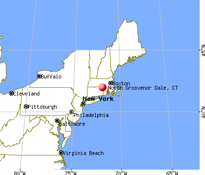 North Grosvenor Dale, Connecticut map