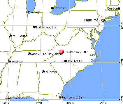Jefferson, North Carolina map
