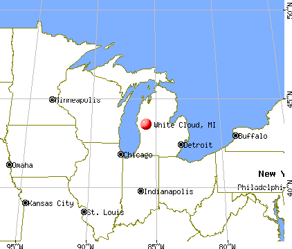 White Cloud, Michigan map