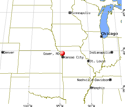 Gower, Missouri map