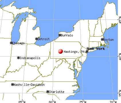 Hastings, Pennsylvania map