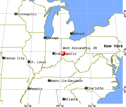 West Alexandria, Ohio map