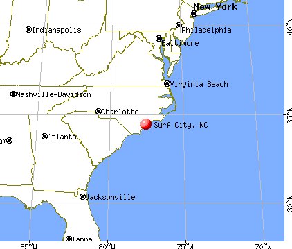 Surf City, North Carolina map