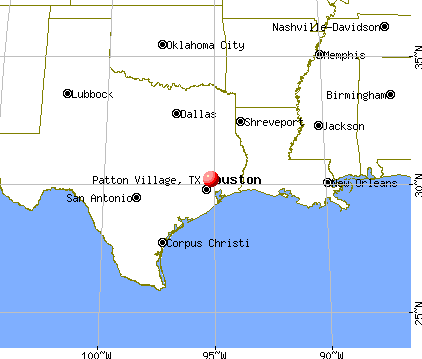 Patton Village, Texas map