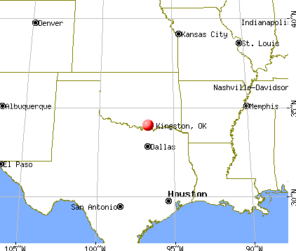 Kingston, Oklahoma map