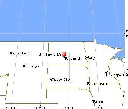 Washburn, North Dakota map