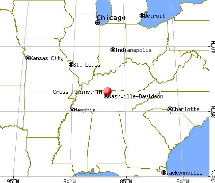 Cross Plains, Tennessee map