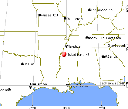 Tutwiler, Mississippi map