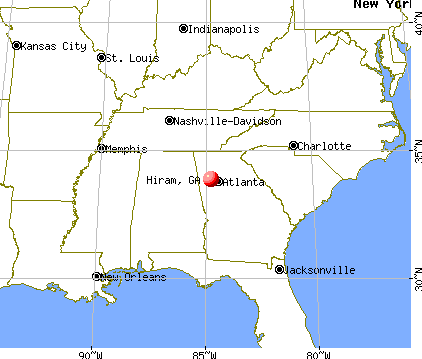 Hiram, Georgia map