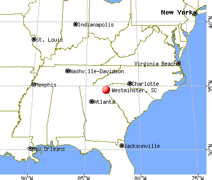 Westminster, South Carolina map