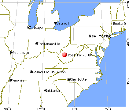 Coal Fork, West Virginia map