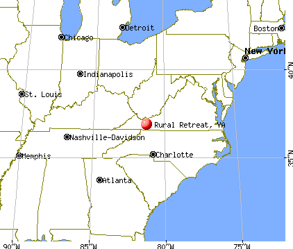Rural Retreat, Virginia map