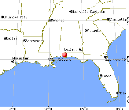 Loxley, Alabama map