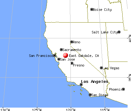 East Oakdale, California map