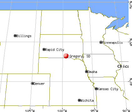 Gregory, South Dakota map