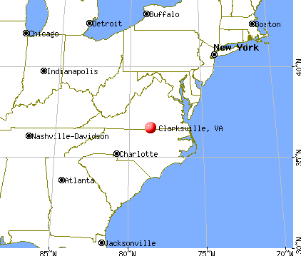 Clarksville, Virginia map