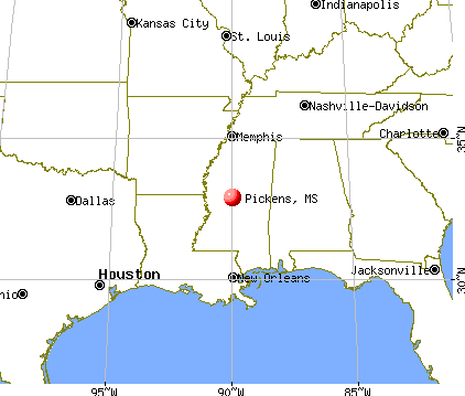 Pickens, Mississippi map