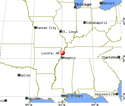 Luxora, Arkansas map