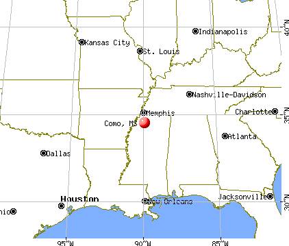 Como, Mississippi map