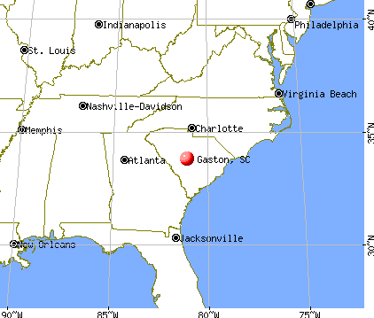 Gaston, South Carolina map