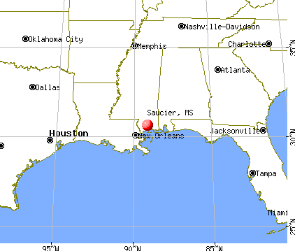 Saucier, Mississippi map