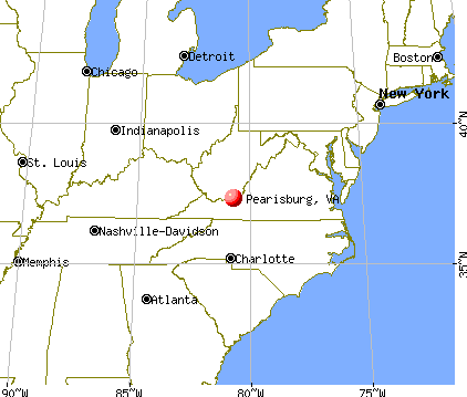 Pearisburg, Virginia map