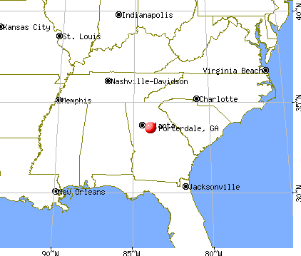 Porterdale, Georgia map