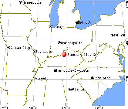Simpsonville, Kentucky map