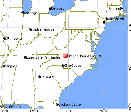 Pilot Mountain, North Carolina map
