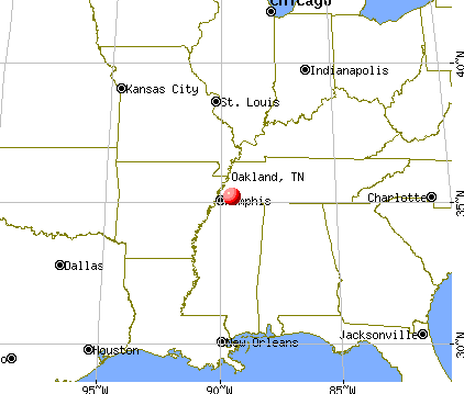 Oakland, Tennessee map