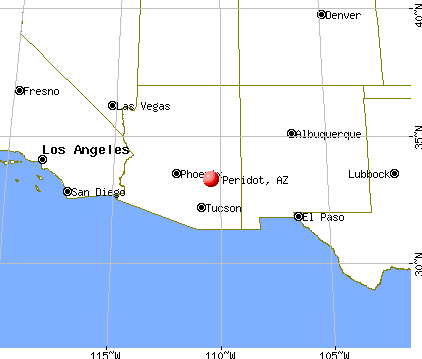 Peridot, Arizona map