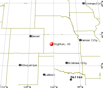 Dighton, Kansas map