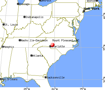 Mount Pleasant, North Carolina map