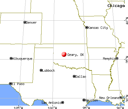 Geary, Oklahoma map