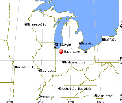 Bass Lake, Indiana map